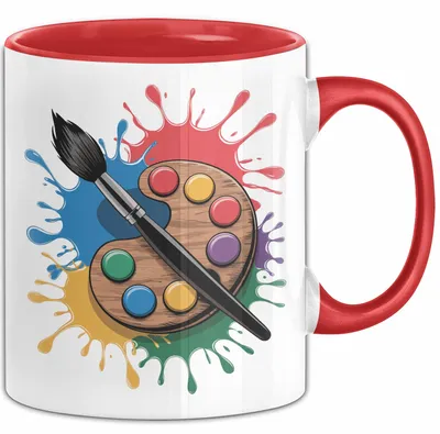 Produktbild von Künstler Tasse Geschenkidee für Kreative Maler (Rot)