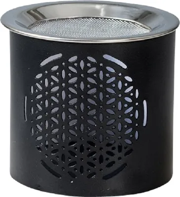 Produktbild von Räucherstövchen Blume des Lebens schwarz Höhe 6 cm