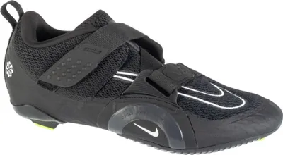 A black Nike Superrep Cycle 2 Next Nature indoor sports shoe is shown against a white background.