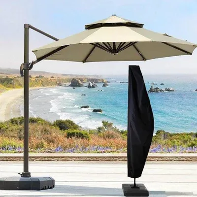 Produktbild von Famanu Schutzhülle für Sonnenschirm mit Seitarm - Regenbeständig - 30/45 x 220 cm