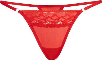 Produktbild von Teyli Damen Tanga mit floraler Spitze Erori Female 379 rot XXL