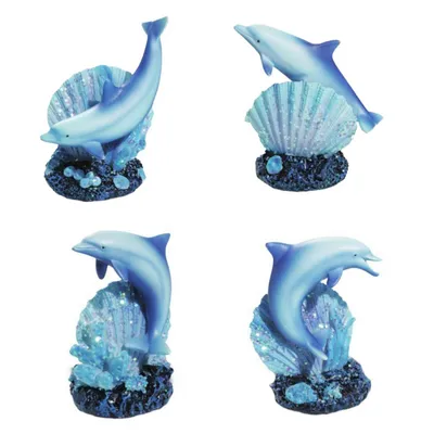 Produktbild von 4er Set Muscheln mit Delfinen 6cm
