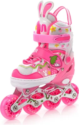 Produktbild von meteor Inlineskates 4in1 Kinder Inliner Rollschuhe Roller Blades Quad Skates Kinder Inlineskates Bunny S 30-33