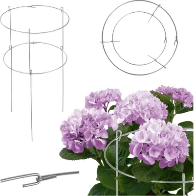 Produktbild von KADAX Blumen- und Pflanzenstütze, 60 cm, Gartenring, Stütze aus Stahl, stark