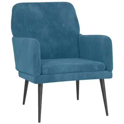 Image de vidaXL Fauteuil bleu 62x79x79 cm velours