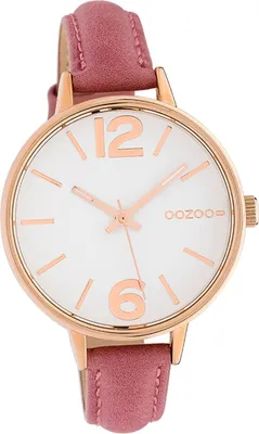 Produktbild von Oozoo Leder Damen Uhr Analog Quarzuhr Armband pink Timepieces D2UOC10456