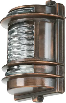 Produktbild von Außen Wandleuchte GRACIA aus Messing Glas E27 H: 22 cm IP64 rostfrei in Kupfer antik Außenlampe