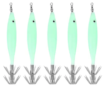 Obrázok produktu pre Nástraha na kalmára – svietiaca nástraha Squid Lure, kvalitná rybárska nástraha s háčikom, rybárske príslušenstvo na nočné rybolov