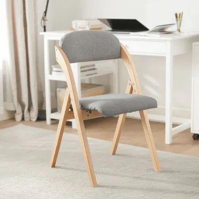 Produktbild von SoBuy FST92-N Klappstuhl Küchenstuhl mit gepolsterter Sitzfläche und Lehne grau BHT ca.: 47x79x57cm