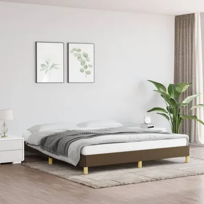 Produktbild von The Living Store Bettgestell Dunkelbraun 180x200 cm Stoff