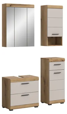 Produktbild von xonox.home – Badkombination Scout 112x191x34 cm in Evoak Oak und Kaschmir Nachbi