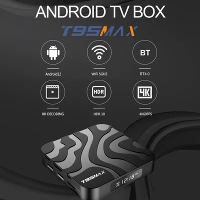Zdjęcie produktu dla Android 12.0 TV Box T95MAX-H618 Quadcore Cortex-A53 Smart TV Box 2.4G/5G Dual WLAN 8K Streaming Media Player Obsługa BT4.0 USB 2.0