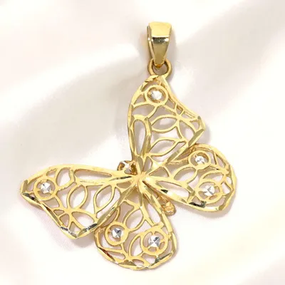 Produktbild von Großer Anhänger Schmetterling Kettenanhänger echt Gold 333 (8kt)