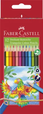 Produktbild von Faber-Castell Buntstift dreikant, 12er-Set