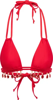 Produktbild von Moda Minx Bikinioberteil Selene Droplet Double Strap Triangle Top mit edlen Schmuckelementen Red M