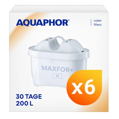 Produktbild von AQUAPHOR MAXPHOR+ H Filterkartusche Wasserfilter 6er Pack mit EXTRA KALKSCHUTZ AQUALEN für Tischwasserfilter