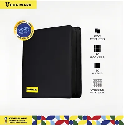 Image de Goatward - Classeur à stickers premium pour la Coupe du Monde, couleur noire