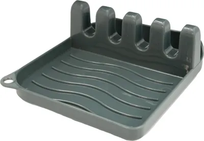Obrázek produktu pro Dřevěný držák na lžíce Intirilife v tmavě šedé barvě - 14 x 12,5 x 4,8 cm - držák na kuchyňské náčiní a pokličky, držák na příbory