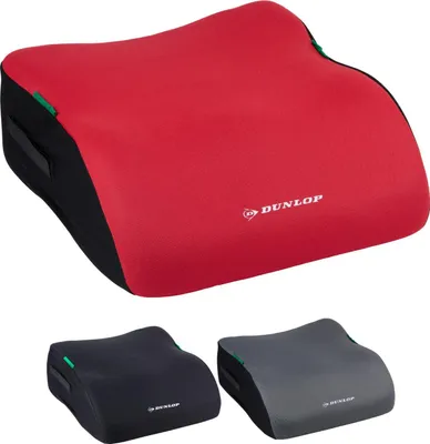 Obrázek produktu pro Dunlop Booster Seat Dětská červená autosedačka ECE R129 - ergonomická dětská sedačka od 3 let - dětská autosedačka s pratelným potahem - polštářek do auta pro děti 135-150 cm