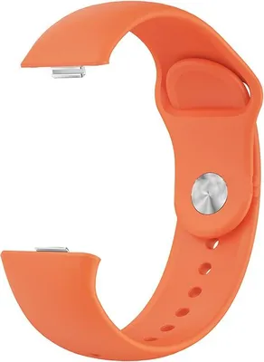 An orange watch strap is shown against a white background.