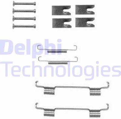 Produktbild von Zubehörsatz Feststellbremsbacken DELPHI hinten für LAND ROVER Range Rover Sport (L320) Range Rover Sport (L494) Discovery IV (L319) Discovery III