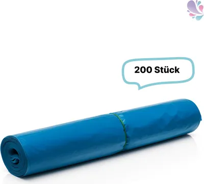 Produktbild von Müllsack, 200 Müllbeutel, Abfallsack, QUALITY, BLAU, 240 Liter, extra reißfest, 30my, 200 Beutel je SET
