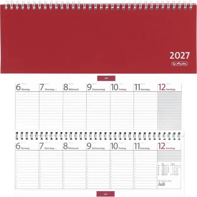 Produktbild von Herlitz Schreibtischkalender 2027, Modell / Jahr / Farbe:Colour / 2027 / rot