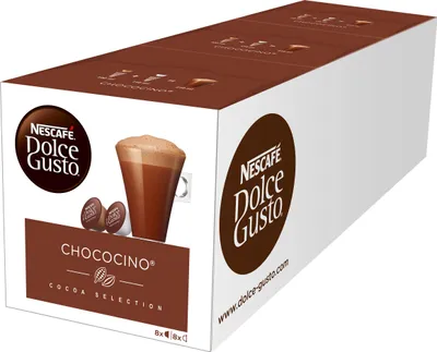 Image de Nescafé Dolce Gusto Chococino Cacao Set de 3, capsule de cacao, chocolat, 16 capsules (8 portions) C
