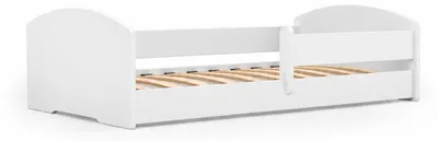 Zdjęcie produktu dla Łóżko dziecięce Montessori 120x60 barierka ochronna, bez materaca - Biały LEO