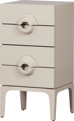 Immagine prodotto di Comodino "Merge" con 4 cassetti, in legno, colore grigio-beige