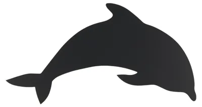 Productafbeelding van Securit® silhouet-wandkrijtbord Dolfijn in zwart