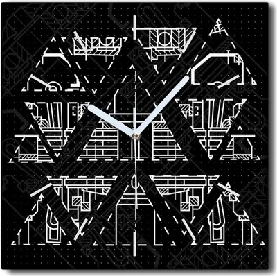 Produktbild von Coloray Uhr auf Leinwand 30x30 cm Wand Uhr Dekoration Wohnzimmer Segeltuch weiße Zeiger -Abstraktionsmechaniker