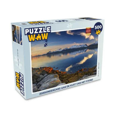 Obrázok produktu pre MuchoWow® Puzzle 500 ks Západ slnka na brehu fjordu