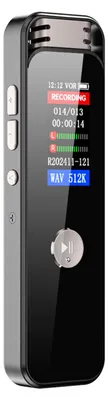 Produktbild von Digitaler Audio-Diktiergerät mit Clip zum Befestigen am Rücken, 360°-Surround-Aufnahme mit zwei Mikrofonen, Sprachaktivierung, HD-Audio, MP3-Player, Schnellladefunktion über Typ-C-Anschluss, ideal