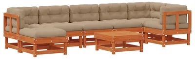 Immagine prodotto di vidaXL Set da giardino 8 pezzi Marrone cera Legno di pino massiccio