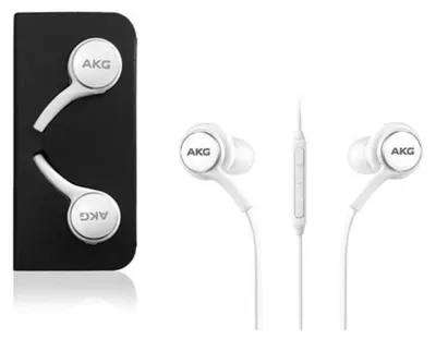 Produktbild von Original Kopfhörer Samsung by AKG Type C Stereo HF/ EO-IC100BBE, Kabel mit Lautstärkeregelung und Mikrofon, Weiß