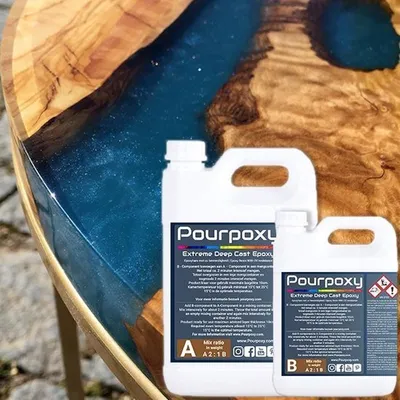 Produktbild von Epoxidová živica Epoxidová živica na odlievanie Silné vrstvy živice na odlievanie | 1,5 KG | Pourpoxy | Crystal Clear | Epoxidová živica | obsahuje UV blokátor | Odlievanie od 1 do 10 cm.