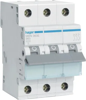 Image de Disjoncteur de protection de ligne, 6kA, caractéristique B, 3 pôles, 63A