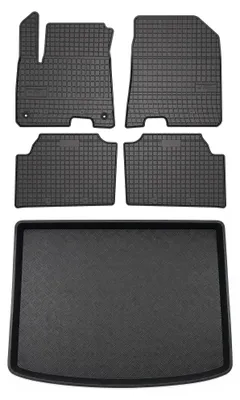 Obrázek produktu pro Gumové autokoberce SolidPRO + vana kufru pro: Kia Niro 2022- 5 ks