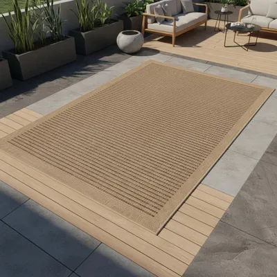 Produktbild von In- & Outdoor-Teppich Vintage Pflegeleicht Waschbar Strapazierfähig | Schwarz 280x370 cm Balkon Terrasse Küche Saugroboter | KASBERG – Kadima Design