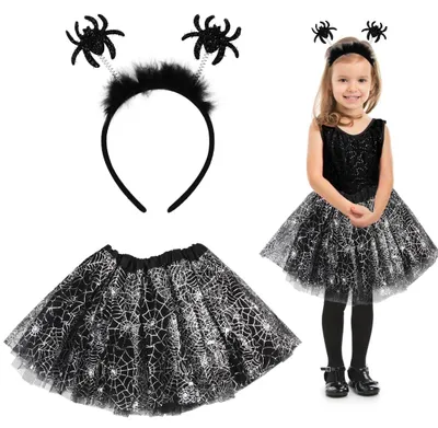 Obrázok produktu pre Kostým čarodejnice pre deti, vrátane tutu sukne a čelenky, vhodný na Halloween, karneval alebo cosplay