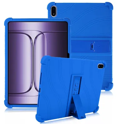 Produktbild von Tablet Hülle für Oppo Pad 5 12,1", Stoßfeste Weiches Silikon Schutzhülle mit Standfunktion Blau