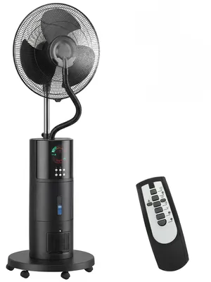 Produktbild von HOMCOM Ventilator leise mit Wasserkühlung, Luftbefeuchter, Sprühnebel, Schwarz