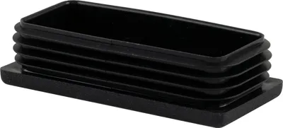 Produktbild von Lamellenstopfen 80x60mm für Vierkantrohr - Rohrstopfen rechteckig ideal zur Rohrabdeckung von Metallrohren und Aluprofilen, Wandstärke 1,5-4,5mm, schwarz