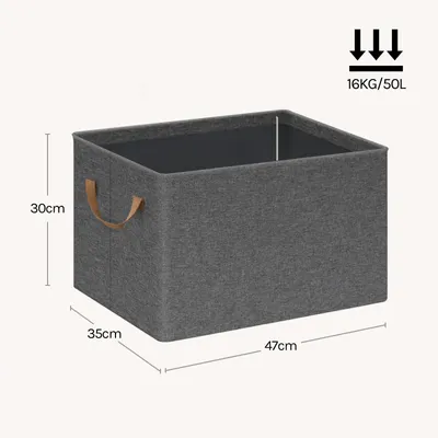 Produktbild von Kleideraufbewahrungsboxen - Faltbare Stoffboxen - 3er-Set - 47 x 30 x 35 cm - 50 l - Vliesstoff - Rechteckig
