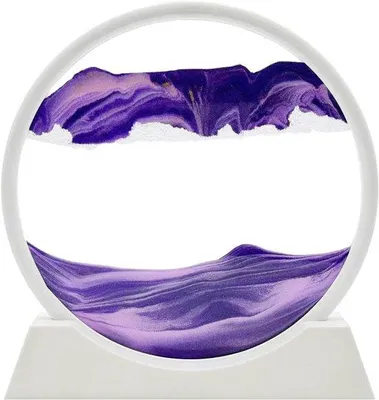 Produktbild von 3D Sandkunst Glasdeko rund mit Meereslandschaft für Büro und Zuhause