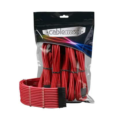 Produktbild von Cablemod ModMesh, Stecker, Buchse, Gerade, Gerade, Schwarz, Rot, 259 mm