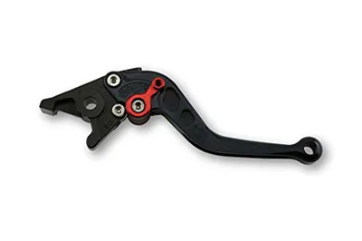 Produktbild von Bremshebel LSL R18R mit ABE kurz für Kawasaki ZX-6R, Suzuki GSX-R GSX-S Triumph Street Triple R 600 - 1300 ccm Bj. 2004 - 2019, Farbe Hebel:schwarz, Farbe Versteller:rot