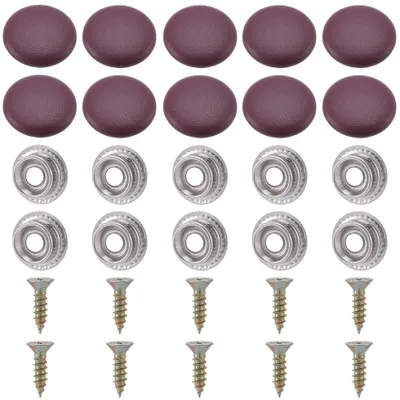 20 Leder-Mantelknöpfe 20 mm Dunkelrot Echtes Leder
