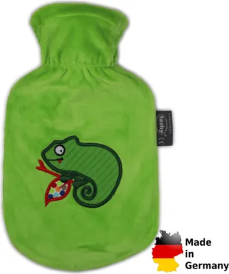 Produktbild von Fashy Wärmflasche 0,8L mit Flauschbezug Chamäleon "Charly"
